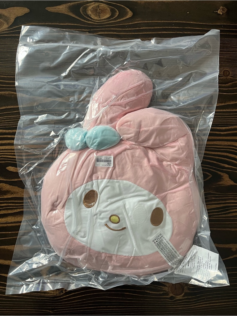 My Melody Plush Pillow with blue Bow